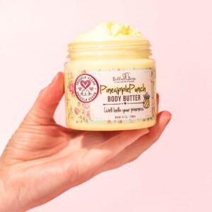 Bella & Bear Pineapple Body Butter, Hydrating Formula - Vegan Travel Size (6.7oz)