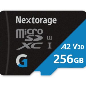 Nextorage Japan 256GB A2 V30 CL10 Micro SD Card for Nintendo Switch, Steam Deck, Smartphones, Gaming, Go Pro, 4K Video, microSDXC Memory Card UHS-I U3 up to 100MB/s, with Adapter (G-Series)