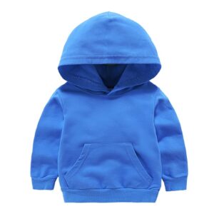 hdlexd toddler baby boys girls long sleeve basic solid hoodie sweatshirt casual sports pullover tops with pockets royal blue 2t