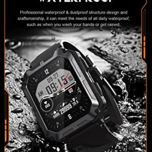 Seiconer Tactical Military Sports Smart Watch for Men,5ATM/IP68 Waterproof Fitness Tracker Heart Rate Blood Pressure SpO2 Sleep Monitor, 1.71" Big Screen Compatible with Android&iOS