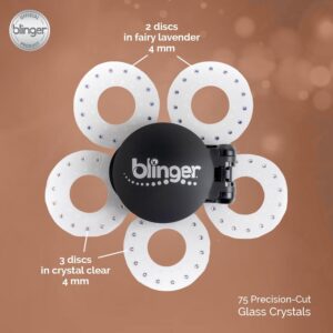 blinger Starter Kit | Women's Hair Styling Tool + 75 Precision-Cut Glass Crystals | Bling Hair in Seconds! Bedazzling Multi-Faceted Gems | Hair-Safe – Bling In Brush Out