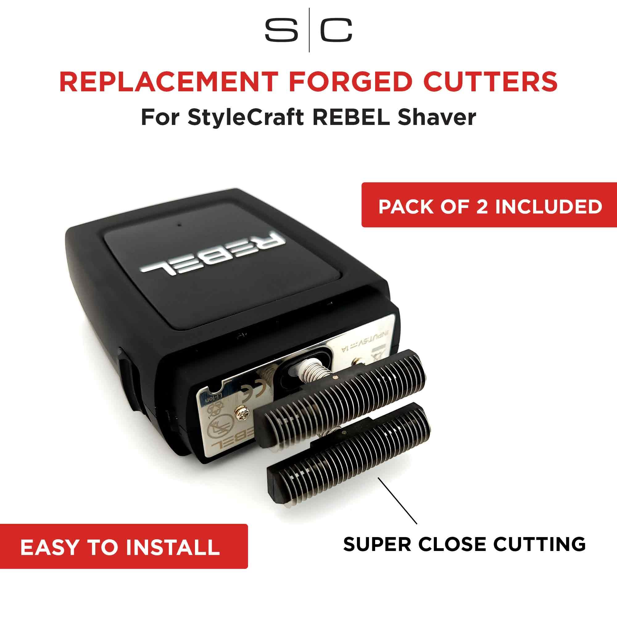 StyleCraft Replacement Rebel Shaver Set of 2 Stainless-Steel Cutter Blades