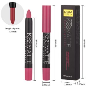 BINGBRUSH 3 Colors Moisture Smooth Lipstick Pack Set, Matte Color Stick Ultimate Lip Crayon for Makeup Collection - Nourishing Waterproof Velvet Lipgloss Lip Stain (13#,15#,16#)