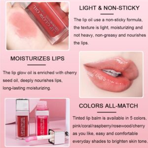 Charm Kiss Hydrating Lip Glow Oil, Moisturizing Lip Oil Gloss Transparent Plumping Lip Gloss, Transparent Toot Lip Oil, Korean Fashion Lip GlossLip Oil Tinted for Lip Care and Dry Lips-