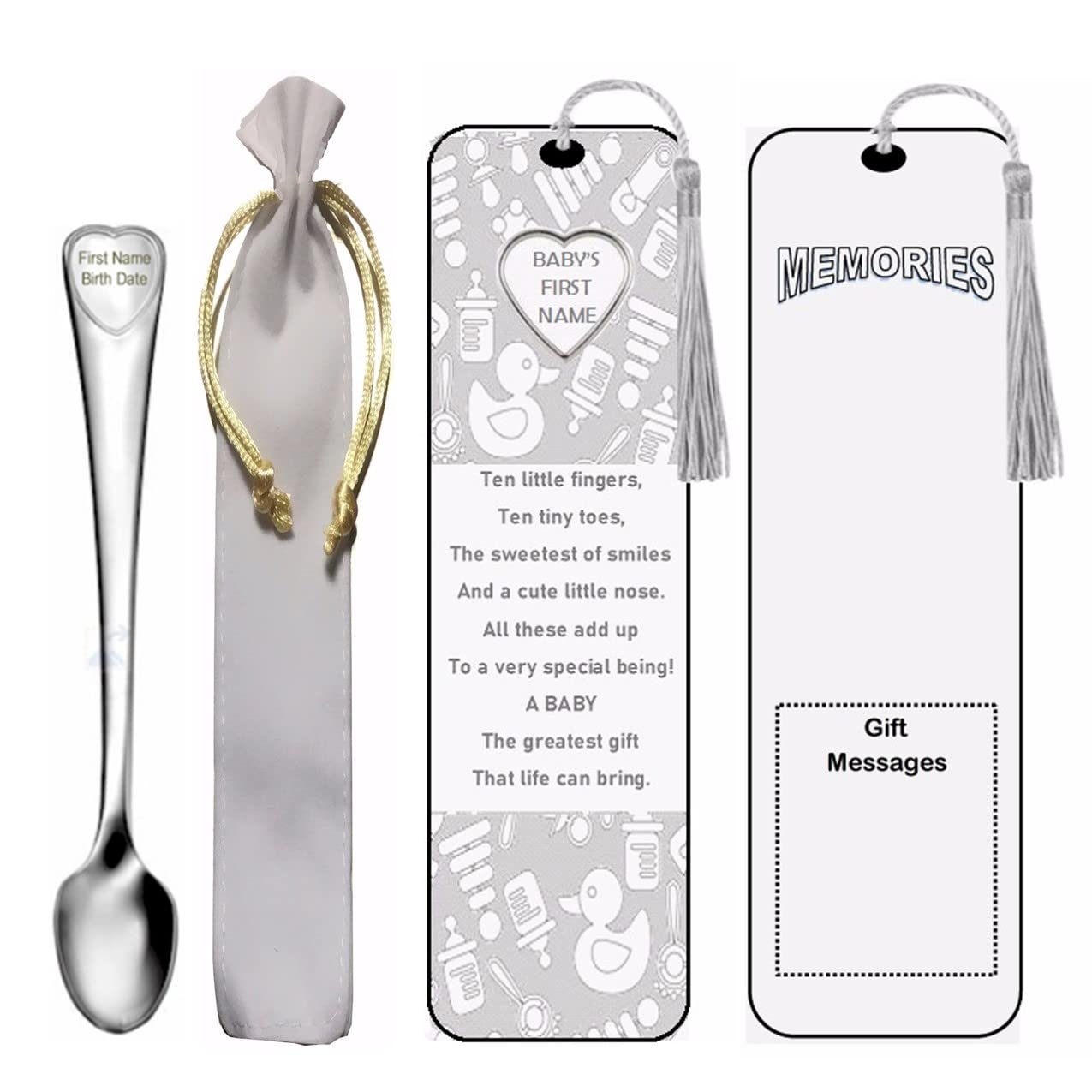 Personalized Baby Feeding Spoon | Custom Engraving Name & Birthdate | Keepsake Gift (Stainless Love Lasts)