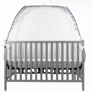 Brite Life Baby Safety Crib Tent - Premium Pop up Set up - Waterproof Mattress Crib Cover - Nursery Mosquito Net - See Through Mesh Crib Net - Protect from Insects & Pet - (51x27x55 inches)