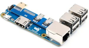 raspberry pi zero to pi 3b/3b+ adapter, connect raspberry pi zero/w/zero 2 w to replace raspberry pi 3 model b/3b+, compatible with pi 3b/3b+ hats, support 1-ch rj45 ethernet port, 10/100 m adaptive