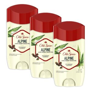 Old Spice Antiperspirant Deodorant, Alpine with Hemp Seed Oil 2.6 oz (Pack of 3)