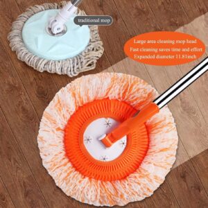 360° Rotatable Adjustable Wall Cleaning Mop for Cleaning Floor Kitchen Tile Walls Ceilings, Long Handle Commercial Dust Mop with 2 Microfiber Pad (Size : 68.9in)