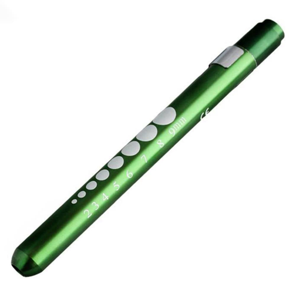 Bluelans Pen Light with Pupil Gauge LED Penlight for Nurses Doctors, Reusable Medical Penlight for Nursing Students Doctors Green