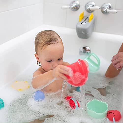 Dr. Brown’s CleanUp Dino-Soft Baby Bath Spout Cover, Soft and Safe on Tub Faucet and Dinosaur Pour & Roar Watering Can Kids Toy,Certified Plastic Neutral