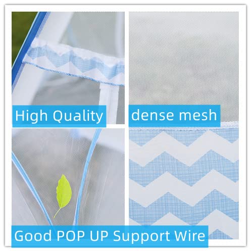 Mosquito Net for Bed,Pop UP Mosquito Net Tent Curtains, L79 x W71 x H59 inch for Twin Queen King Size Bed Tent,Folding Design with Net Bottom for Baby Adults Trip Mosquito Netting