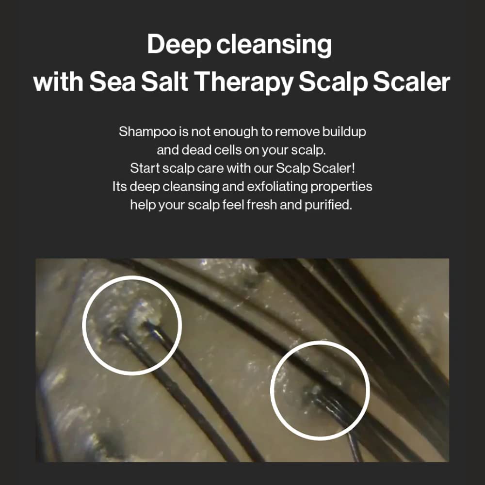 GROWUS Sea Salt Therapy Scalp Scaler - Salicylic Acid, Niacinamide, Dexpanthenol, Exfoliating, Deep Cleansing, Free from Paraben and Sulfate, 2 in 1 Shampoo for Itchy and Oily Scalp (8.8 Oz / 250g)