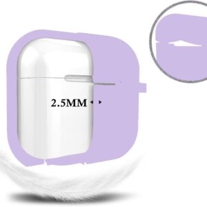 Case Cover for Airpods Pro 2nd Generation Charging Case 2022, Soft Silicone Protective Case with Keychain and Cute Puff Pom Pom Ball Kit Front LED Visible (Lavender Purple)