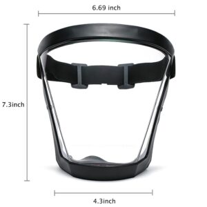 JEYUME Full Face Super Protective Shields, 2pcs Unisex Cycling Face Shield with Clear Spray Splash Proof Full Face Protective Protect Eyes, Nose, Mouth, Anti-splash and Anti-sand Headgear