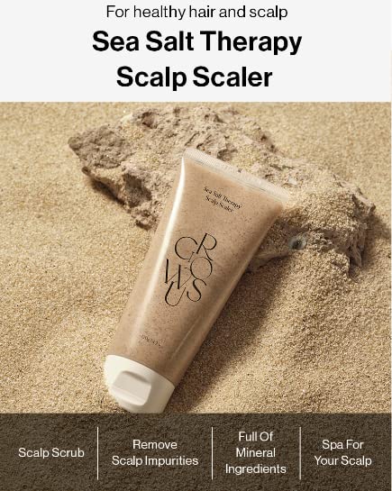 GROWUS Sea Salt Therapy Scalp Scaler - Salicylic Acid, Niacinamide, Dexpanthenol, Exfoliating, Deep Cleansing, Free from Paraben and Sulfate, 2 in 1 Shampoo for Itchy and Oily Scalp (8.8 Oz / 250g)