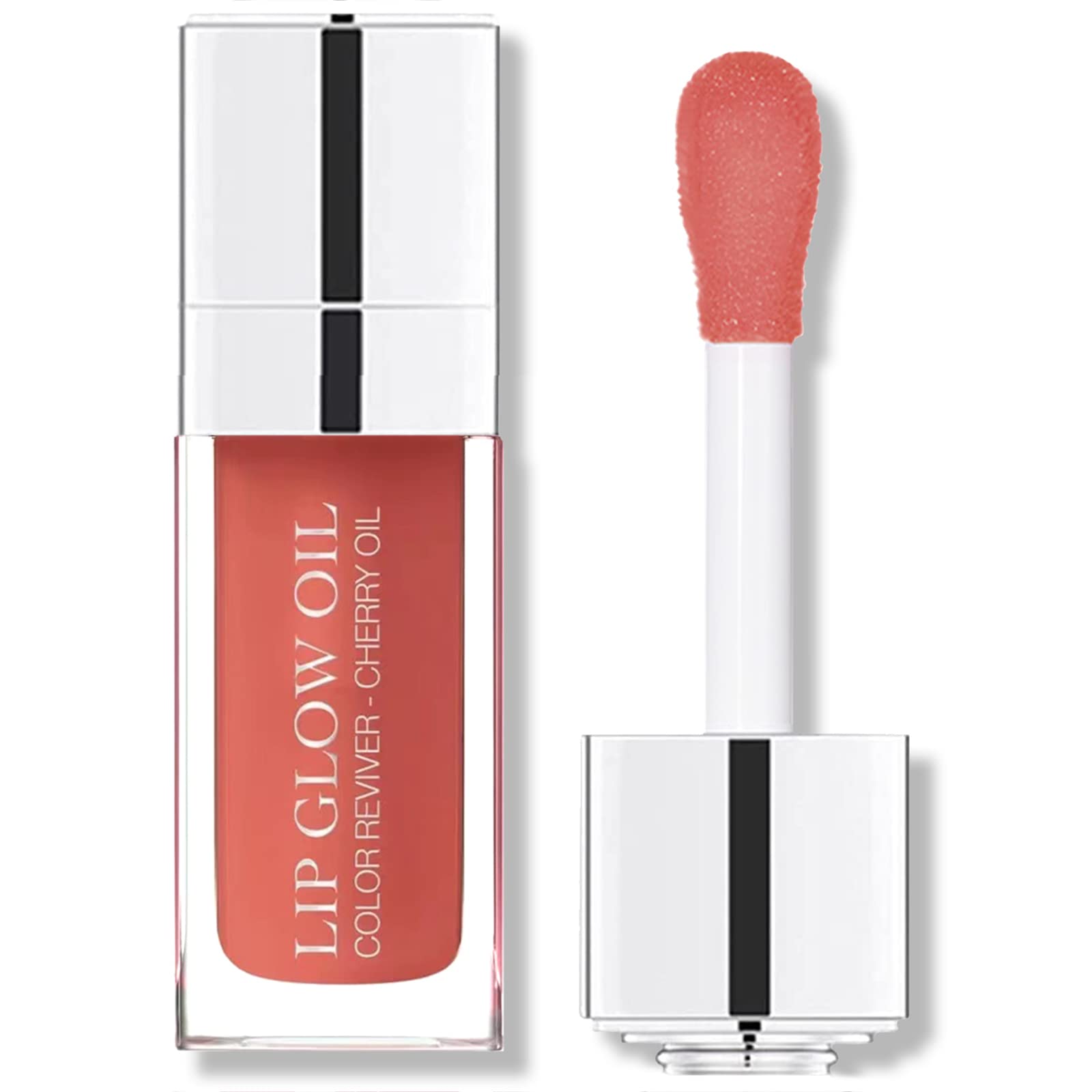 Plumping Lip Oil,Hydrating Lip Gloss Tinted Lip Balm Lip Care Transparent Toot Lip Oil,Big Brush Head Glass Lip Glow Oil Fresh Texture & Non-sticky,Nourishing Repairing Shine Primer Lip Tint(ROSEWOOD)