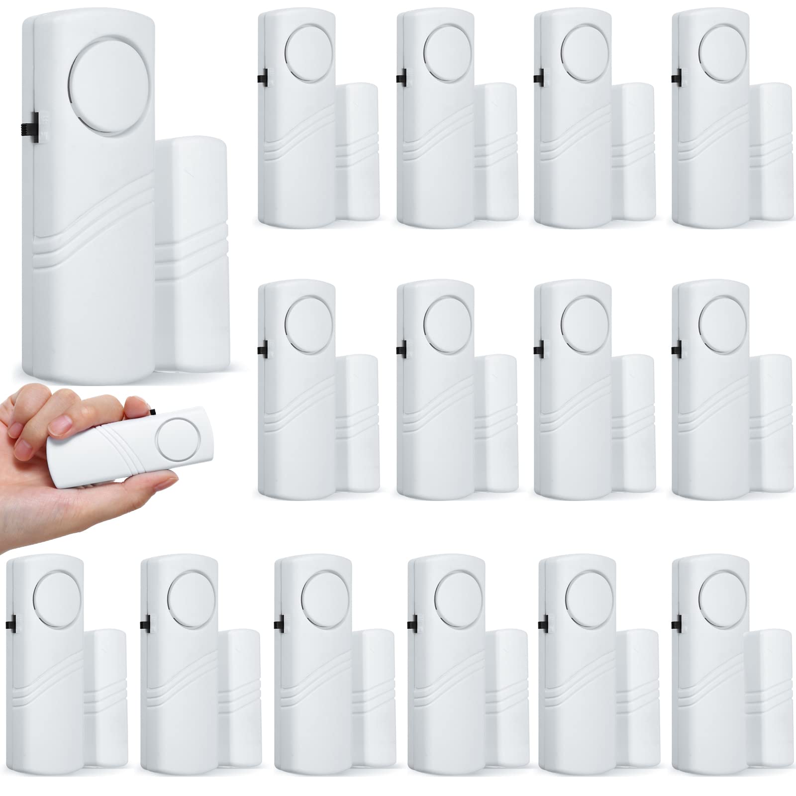 16 Pieces Door Window Alarm for Home Security Bulk Wireless Door Window Alarm Sensors Anti Theft Window Security Alarm Burglar Alarm for Kids Safety, Doorbell, Office, House Security Protection