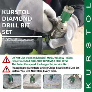 Porcelain Tile Diamond Drill Bits Set - 8 pcs(6/6/6/20/25/28/35/38mm) Dry Diamond Hole Saw Triangle Shank for Ceramic Marble Granite Stone Diamond Core Drill Bit Kit Fixed on Drills,Set1