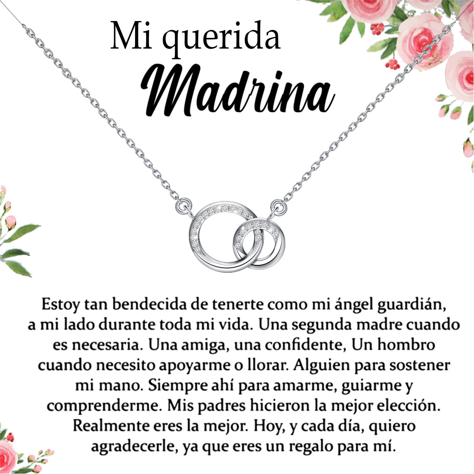 TGBJE Madrina Gift Madrina Necklace Jewelry Godmother Proposal Gift Godparent Gifts Baptism Gift First Communion Gift (Estoy Madrina ne)