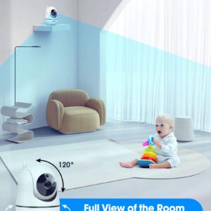 Baby Monitor with 4 Cameras and Audio - 5” Display Video Baby Monitor with 30 Hours Battery Life, Remote Pan & Tilt, 2X Zoom,Auto Night Vision, 2 Way Talk, Temperature Sensor,Lullabies,960 Feet Range