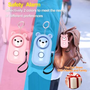 Personal Safety Alarm for Women, 6 Pack Safe Sound 130dB Siren Self Defense Security Keychain with LED Light, Emergency Alarms Loud for Children Elder Alone (Sky+Peach)