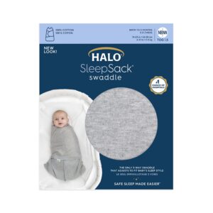 HALO 3.0 BassiNest Swivel Sleeper and 100% Cotton Sleepsack Swaddle, Heather Grey, Small (Bundle)