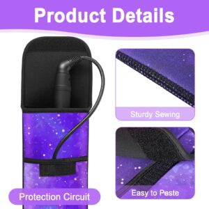 Shappy 2 Pieces Flat Iron Case Heat Resistant Travel Bag Curling Iron Case and Holder Neoprene Straightener Holder and Silicone Hot Tools Flat Iron Travel Bag(Starry Sky)