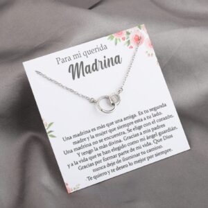 TGBJE Godmother Gift Godmother Necklace Madrina Gift Godfather Gift Religious Baptism Gift Thank You Gift For Godparents (Una Madrina ne)