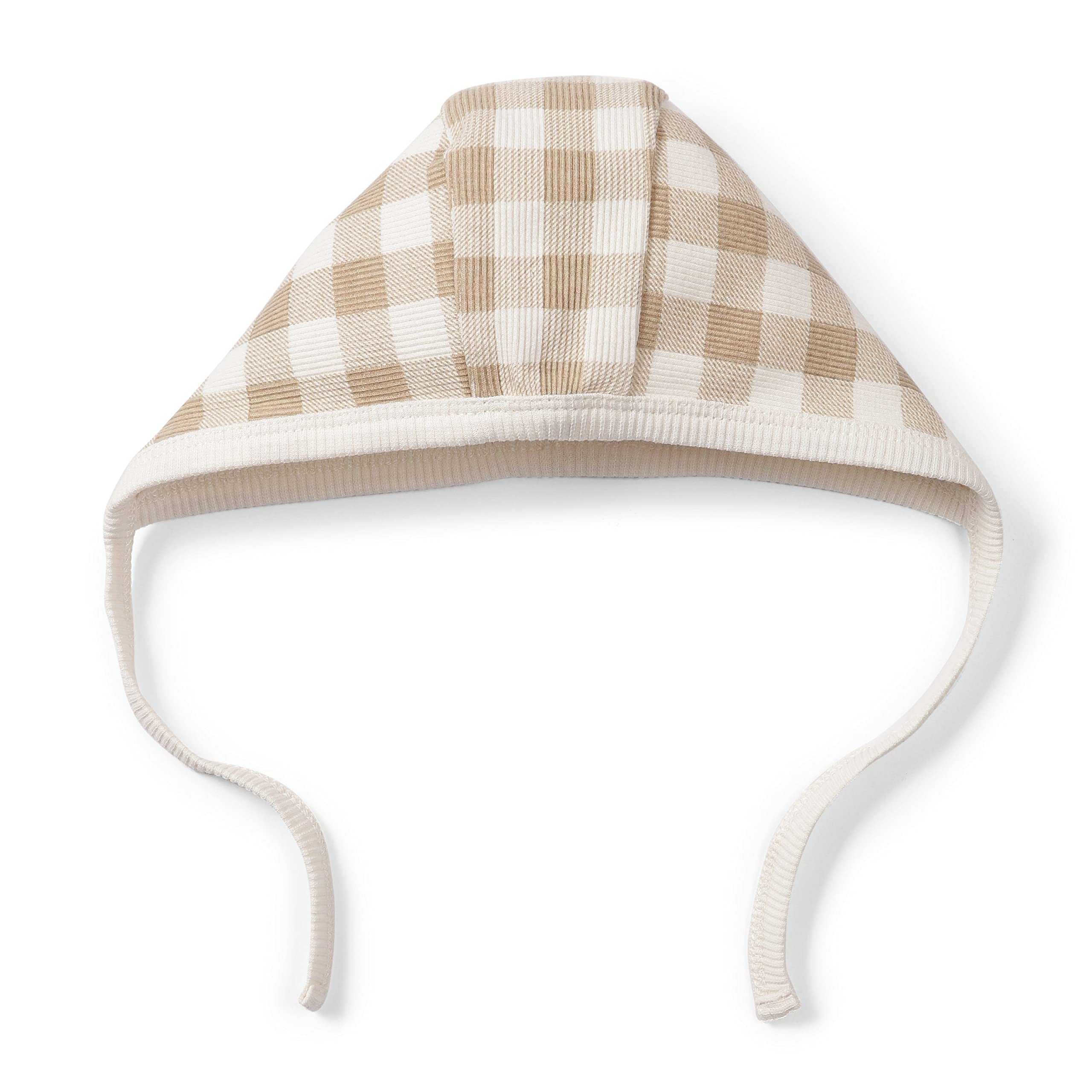 MakeMake Organics GOTS Organic Cotton Bonnet Hat Baby Newborn - Set of 2 Fits 0-6 Months (Driftwood and Basil Stripes)