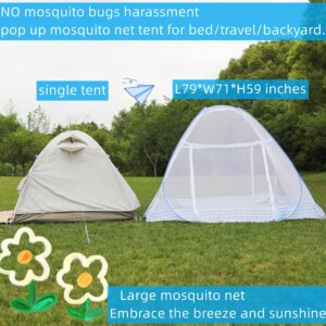 Mosquito Net for Bed,Pop UP Mosquito Net Tent Curtains, L79 x W71 x H59 inch for Twin Queen King Size Bed Tent,Folding Design with Net Bottom for Baby Adults Trip Mosquito Netting