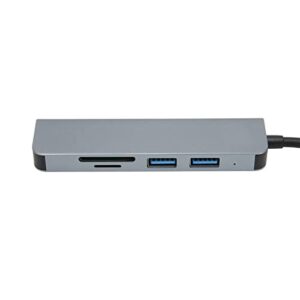 USB C 3.0 Hub, 5 in 1 Aluminum Alloy Case, UltraSlim High Speed 5Gbps MultiPort USB C Hub Adapter for PC, Printer and Laptop