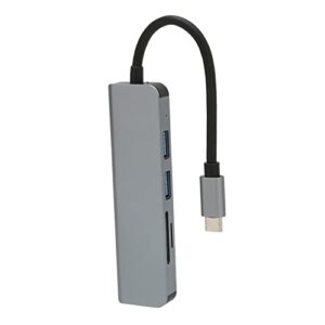 USB C 3.0 Hub, 5 in 1 Aluminum Alloy Case, UltraSlim High Speed 5Gbps MultiPort USB C Hub Adapter for PC, Printer and Laptop