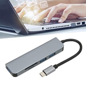 USB C 3.0 Hub, 5 in 1 Aluminum Alloy Case, UltraSlim High Speed 5Gbps MultiPort USB C Hub Adapter for PC, Printer and Laptop