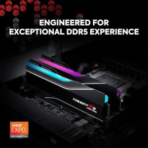 G.SKILL Trident Z5 Neo RGB Series (AMD Expo) DDR5 RAM 32GB (2x16GB) 6000MT/s CL32-38-38-96 1.35V Desktop Computer Memory UDIMM - Matte Black (F5-6000J3238F16GX2-TZ5NR)