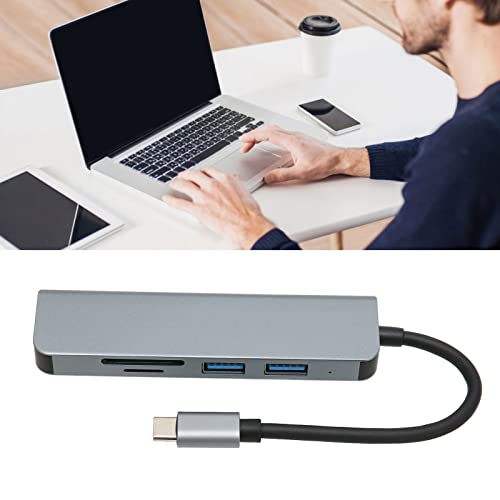 USB C 3.0 Hub, 5 in 1 Aluminum Alloy Case, UltraSlim High Speed 5Gbps MultiPort USB C Hub Adapter for PC, Printer and Laptop