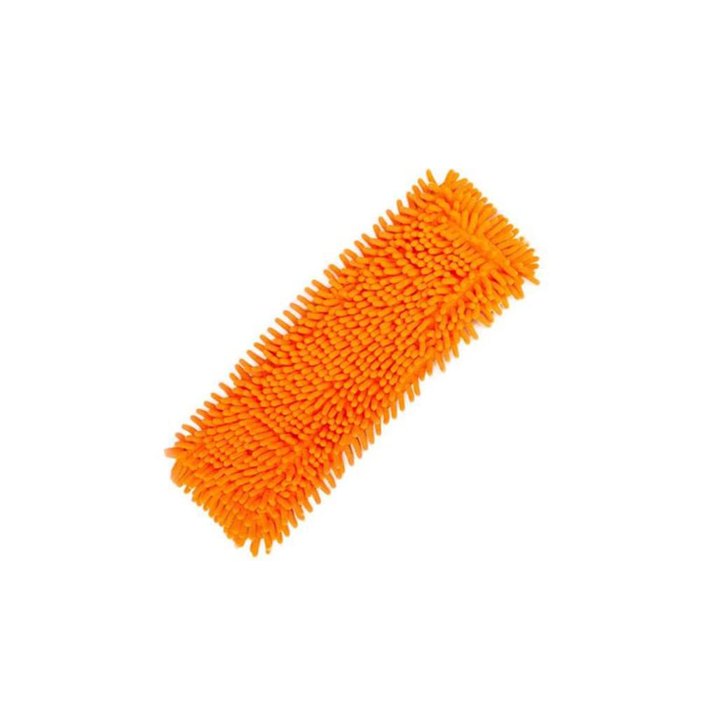 Practical mop Replacement Head pad Household dust Cleaning and Reusable Chenille Mop Replacement Head Cleaning Flat Mop Accessories Orange