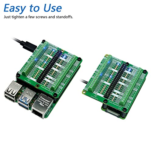 Freenove Breakout Board for Raspberry Pi 5 / 4B / 3B+ / 3B / 3A+ / 2B / 1B+ / 1A+ / Zero W/Zero, Terminal Block HAT, GPIO Status LED