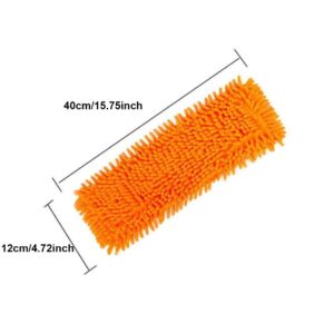 Practical mop Replacement Head pad Household dust Cleaning and Reusable Chenille Mop Replacement Head Cleaning Flat Mop Accessories Orange