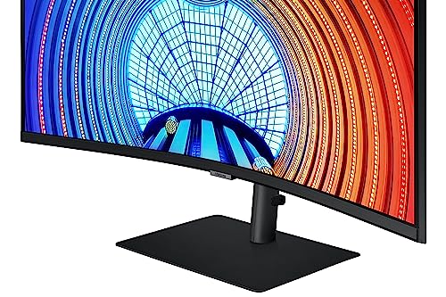 SAMSUNG 34” ViewFinity S65UA Series Ultrawide QHD Curved Monitor, HDR10, 100Hz, 350 nit, USB- C, Adjustable Stand, Intelligent Eye Care, LS34A650UBNXGO, Black