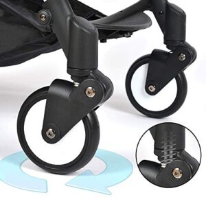 Stroller Replacement Rubber Wheels Front and Rear Wheel Stroller Accessory Compatible With Babyzen YOYO YOYA (1 PCS Front Wheel)