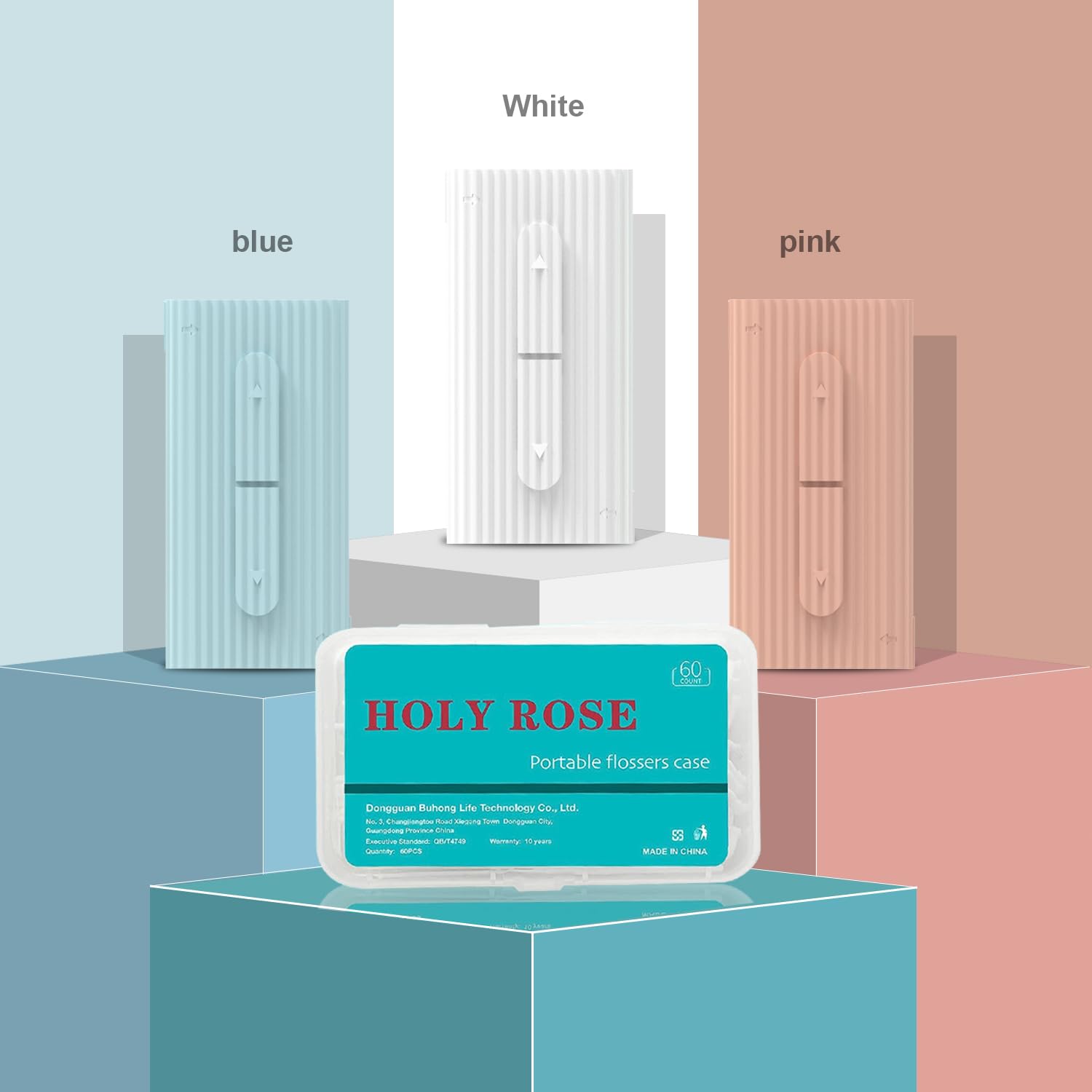 Holy Rose Dental Floss Portable Dispenser 4 Boxs,Travel Floss Picks Case 2 Box with Adults Floss Sticks 160 Count,Flosser Toothpick is Cleaning Teeth and Oral Care Tool(White)