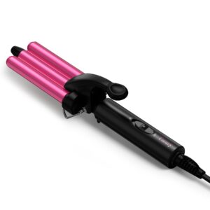 FARERY Mini Waver Curling Iron, 1/2 Inch, Hair Crimper for Women Beach Waves, Keratin & Argan Oil Infused, Dual Voltage, Pouch Bag