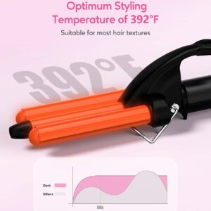 FARERY Mini Waver Curling Iron, 1/2 Inch, Hair Crimper for Women Beach Waves, Keratin & Argan Oil Infused, Dual Voltage, Pouch Bag