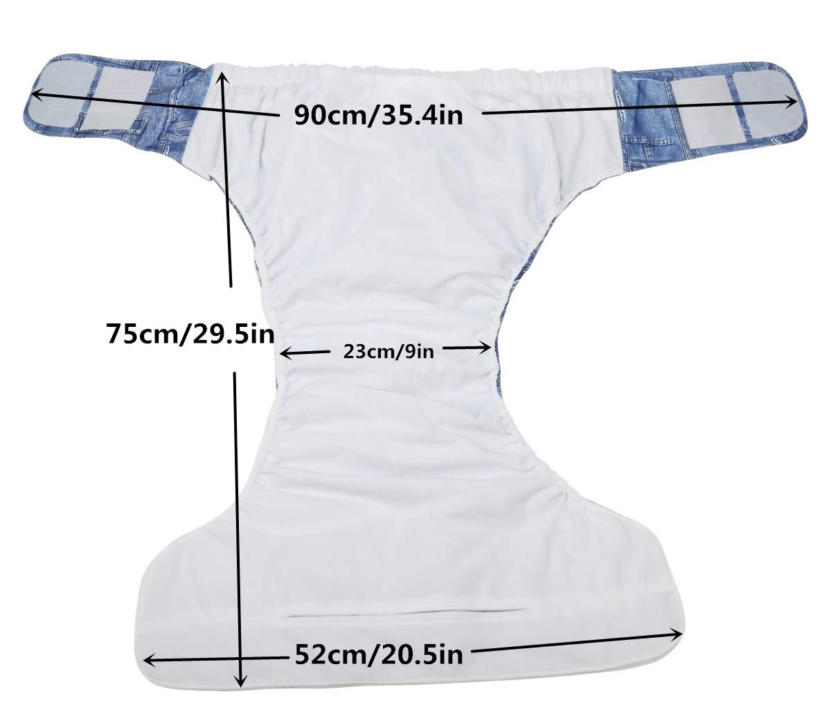 Teen Adult Cloth Diaper Nappy Reusable Washable for Disability Incontinence Large (Scales)