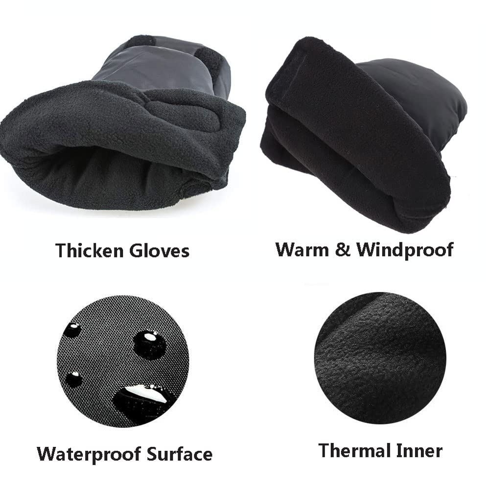 XGOPTS Baby Stroller Gloves Universal Warm Hand Muffs Mittens Winter Waterproof Pram Hand Warmers Thick Pushchair Mittens