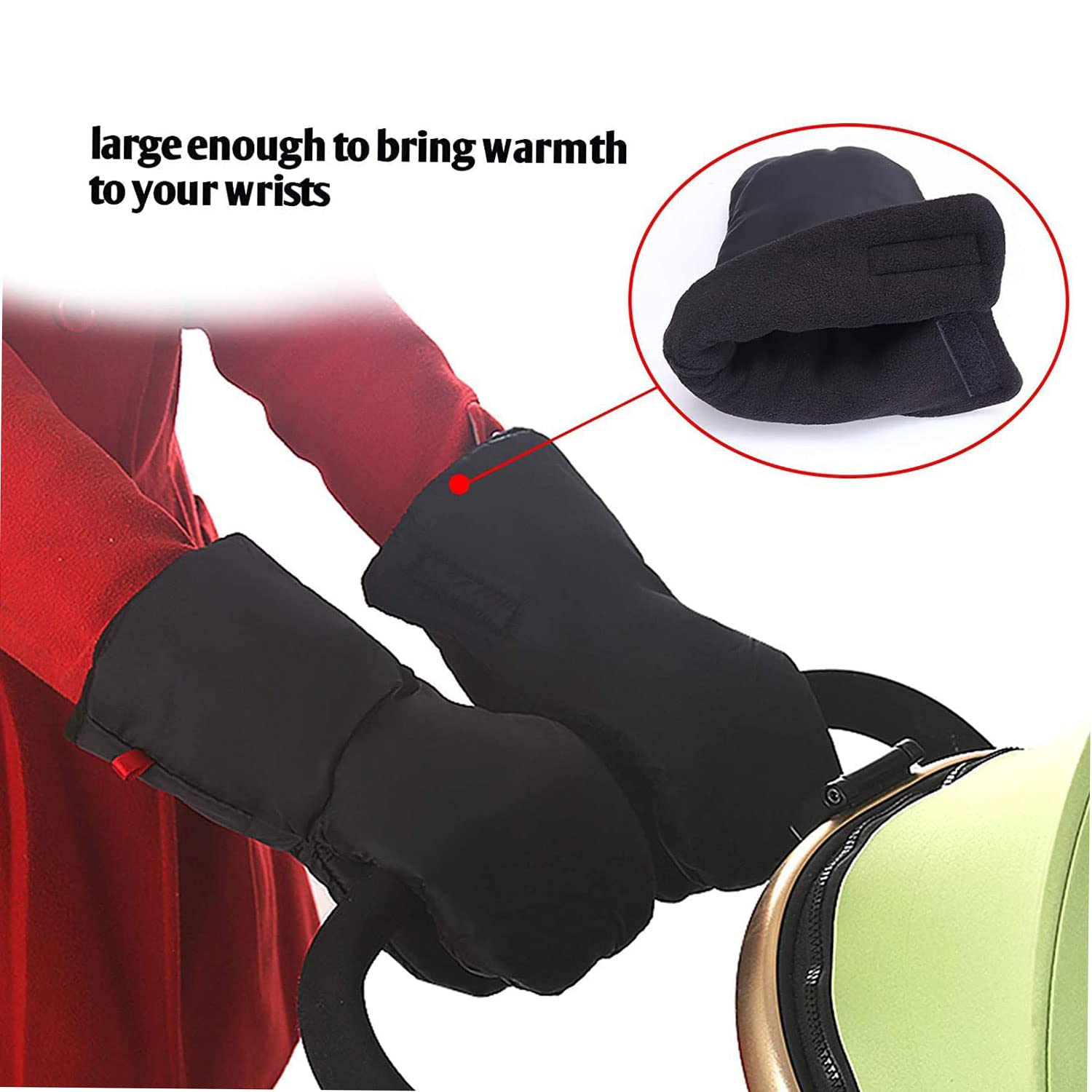 XGOPTS Baby Stroller Gloves Universal Warm Hand Muffs Mittens Winter Waterproof Pram Hand Warmers Thick Pushchair Mittens