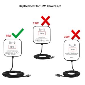 White Power Adapter Replacement for Alexa Show 5, Alexa Dot 3rd Gen, 4th Gen - 15W Power Cord Charger