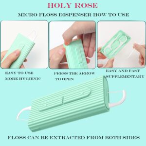 Holy rose Portable Dental Floss Picks Dispenser 2Box,Travel Floss Storage Case with Adult Toothpicks Flosser Sticks 80 Count,Portable Floss Case for Oral Care Teeth Cleaning Perfect Tool (Whit)