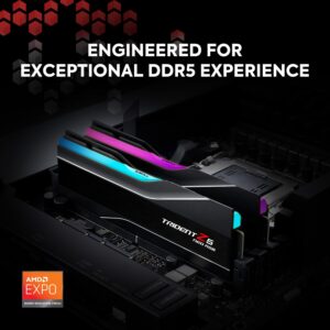 G.SKILL Trident Z5 Neo RGB Series (AMD Expo) DDR5 RAM 32GB (2x16GB) 5600MT/s CL28-34-34-89 1.35V Desktop Computer Memory UDIMM - Matte Black (F5-5600J2834F16GX2-TZ5NR)